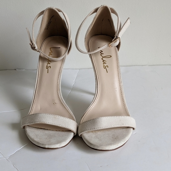 Lulu's White Ivory Strappy Heels Sandals - Picture 4 of 8